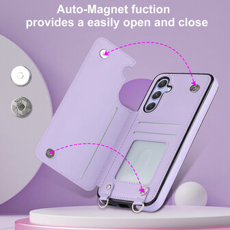 Samsung A15 - Paars - Back Cover met Koord