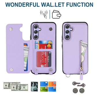 Samsung A14 Paars - Back Cover met Koord