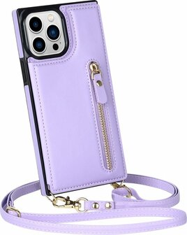 iPhone 14 Pro Max Paars - Back Cover met Koord
