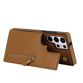 Samsung S24 Ultra Bruin - Back Cover met Koord