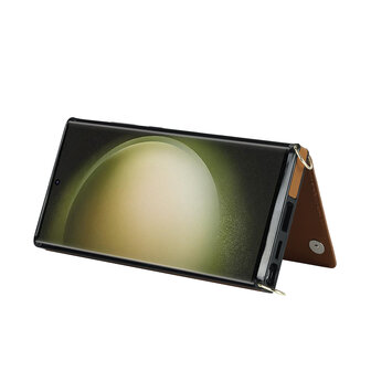 Samsung S24 Ultra Bruin - Back Cover met Koord