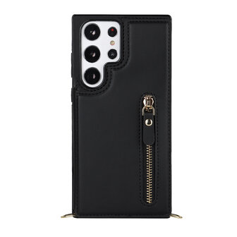 Samsung S24 Ultra Zwart - Back Cover met Koord