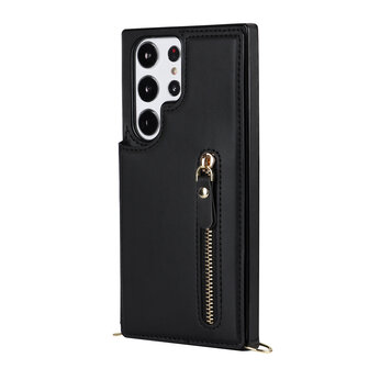 Samsung S24 Ultra Zwart - Back Cover met Koord