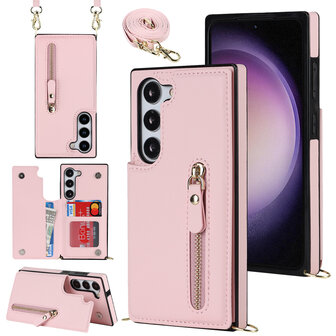 Samsung S23 Roze - Back Cover met Koord