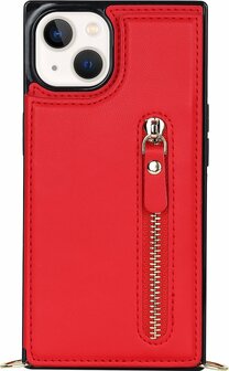 iPhone 15 Rood - Back Cover met Koord