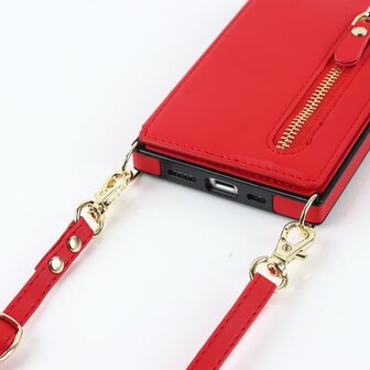 iPhone 15 Rood - Back Cover met Koord