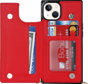 iPhone 15 Rood - Back Cover met Koord