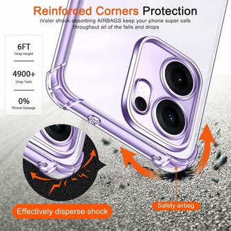 Reno 13FS - Anti Shock &amp;amp; 2x Glas - Transparant
