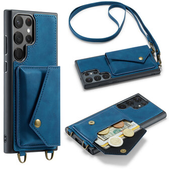 Samsung S23 Ultra Navy Blue - Back Cover met Koord