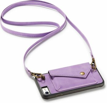 iPhone 7, 8 &amp;amp; SE 2020 Bright Lila - Back Cover met Koord