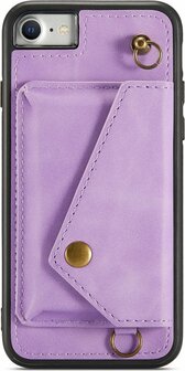 iPhone 7, 8 &amp;amp; SE 2020 Bright Lila - Back Cover met Koord