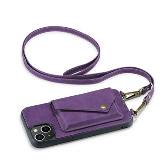 iPhone 15 Deep Purple - Back Cover met Koord