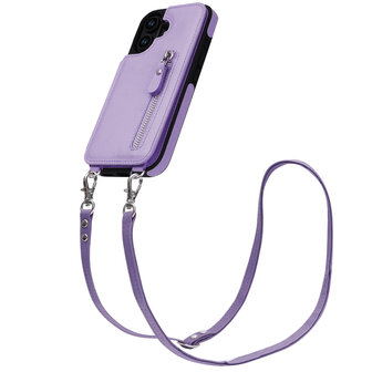iPhone 16 Plus - Paars - Back Cover met Koord