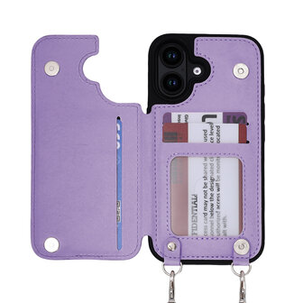 iPhone 16 Plus - Paars - Back Cover met Koord