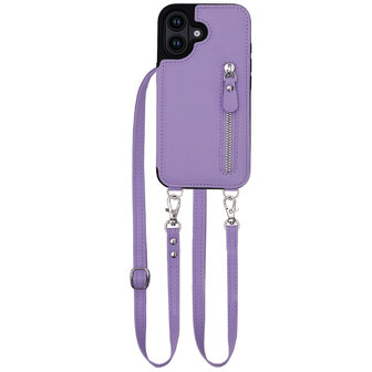 iPhone 16 Plus - Paars - Back Cover met Koord