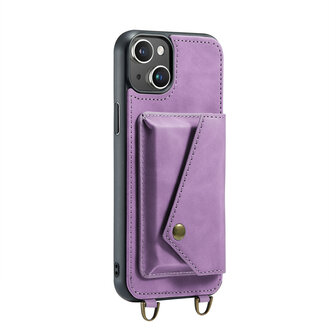 iPhone 15 Bright Lila - Back Cover met Koord