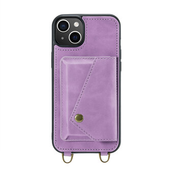 iPhone 15 Bright Lila - Back Cover met Koord