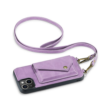 iPhone 15 Bright Lila - Back Cover met Koord