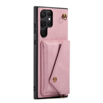 Samsung S22 Ultra Pale Pink - Back Cover met Koord