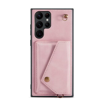 Samsung S22 Ultra Pale Pink - Back Cover met Koord