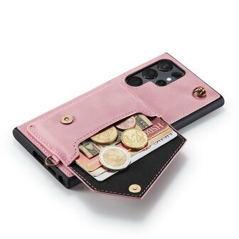 Samsung S22 Ultra Pale Pink - Back Cover met Koord