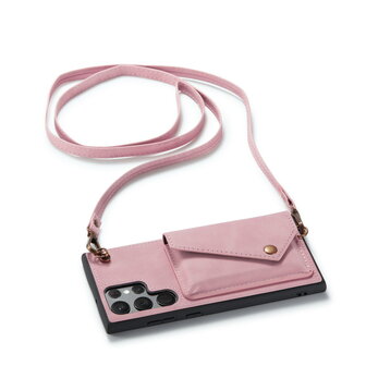 Samsung S22 Ultra Pale Pink - Back Cover met Koord