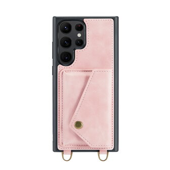 Samsung S23 Ultra Pale Pink - Back Cover met Koord