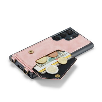 Samsung S23 Ultra Pale Pink - Back Cover met Koord