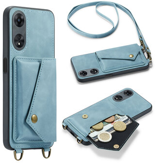 Reno 8T Aqua Blue - Back Cover met Koord