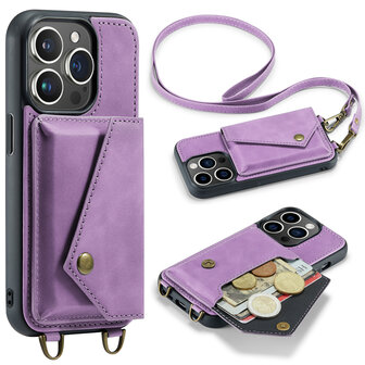 iPhone 15 Pro Bright Lila - Back Cover met Koord