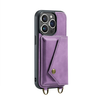 iPhone 15 Pro Bright Lila - Back Cover met Koord