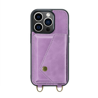 iPhone 15 Pro Bright Lila - Back Cover met Koord