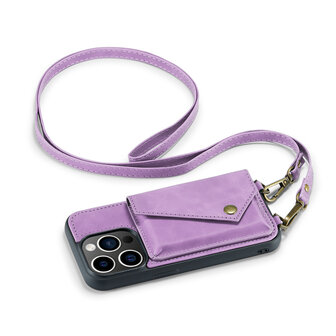 iPhone 15 Pro Bright Lila - Back Cover met Koord