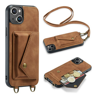 iPhone 15 Sienna Brown - Back Cover met Koord