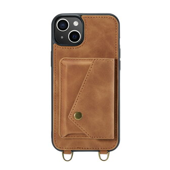 iPhone 15 Sienna Brown - Back Cover met Koord
