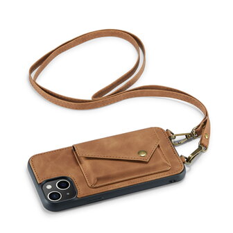 iPhone 15 Sienna Brown - Back Cover met Koord