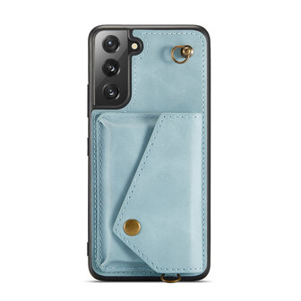 Samsung S22 Plus Aqua Blue - Back Cover met Koord