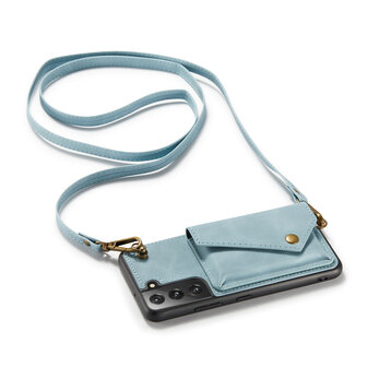 Samsung S22 Plus Aqua Blue - Back Cover met Koord