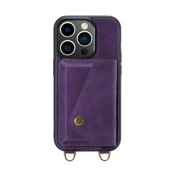 iPhone 15 Pro Deep Purple - Back Cover met Koord