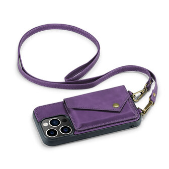iPhone 15 Pro Deep Purple - Back Cover met Koord