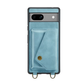 Pixel 7A Aqua Blue - Back Cover met Koord