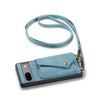 Pixel 7A Aqua Blue - Back Cover met Koord