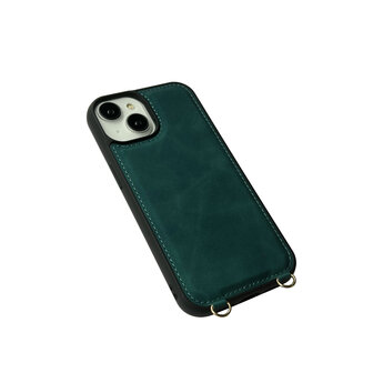 iPhone 16 - Emerald Green - 2 in 1 MagSafe Wallet Case met Koord