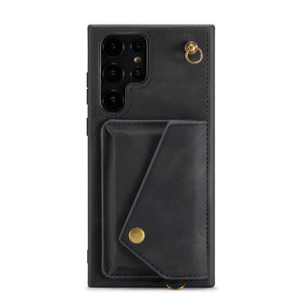 Samsung S22 Ultra Charcoal Gray - Back Cover met Koord