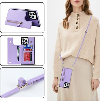 iPhone 14 Pro Paars - Back Cover met Koord
