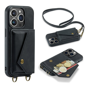 iPhone 14 Pro Charcoal Gray - Back Cover met Koord