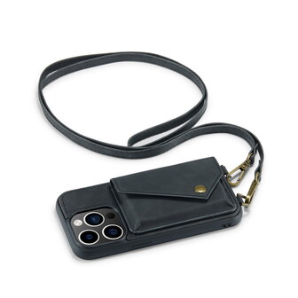 iPhone 14 Pro Charcoal Gray - Back Cover met Koord