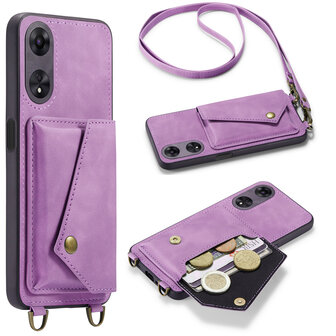 Reno 8T Bright Lila - Back Cover met Koord