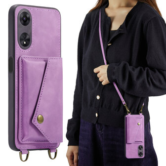 Reno 8T Bright Lila - Back Cover met Koord