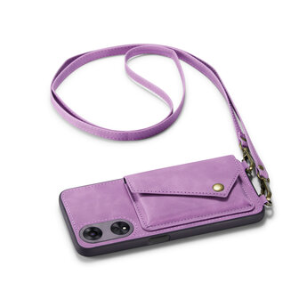 Reno 8T Bright Lila - Back Cover met Koord